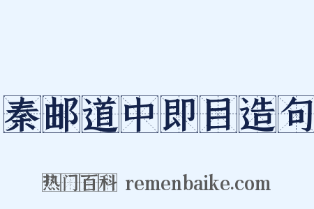 秦邮道中即目造句是什么意思的图片